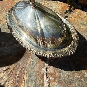 Vintage Silver-Plate Covered Serving Dish - Elegant Dining Centerpiece
